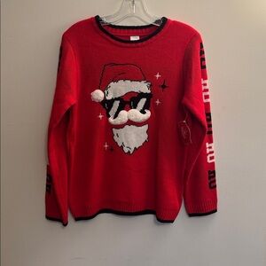Holiday Time Santa Claus Red Crew Neck Christmas Sweater Size Boys XL